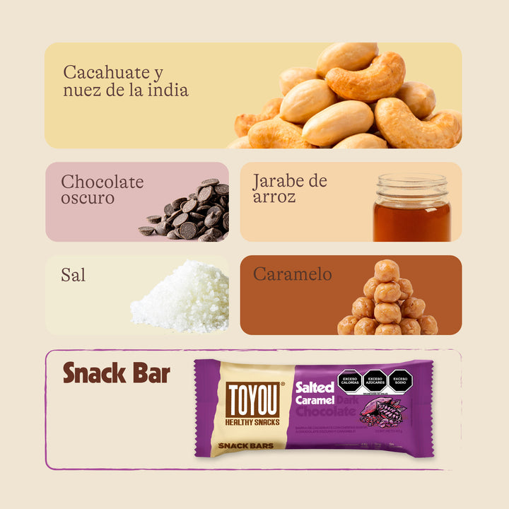Barras Caramelo con Sal de Mar y Chocolate Oscuro 5pz