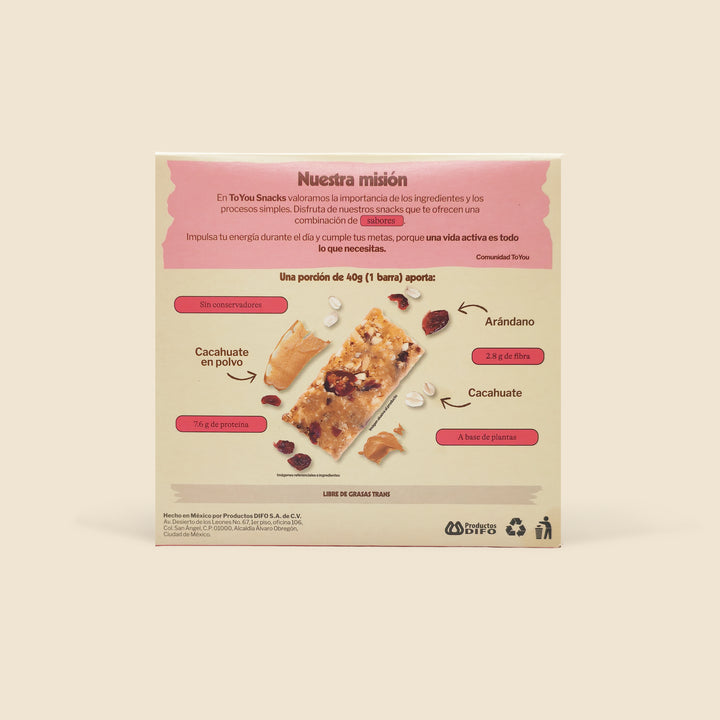 Barras Peanut Butter Cranberry 5pz